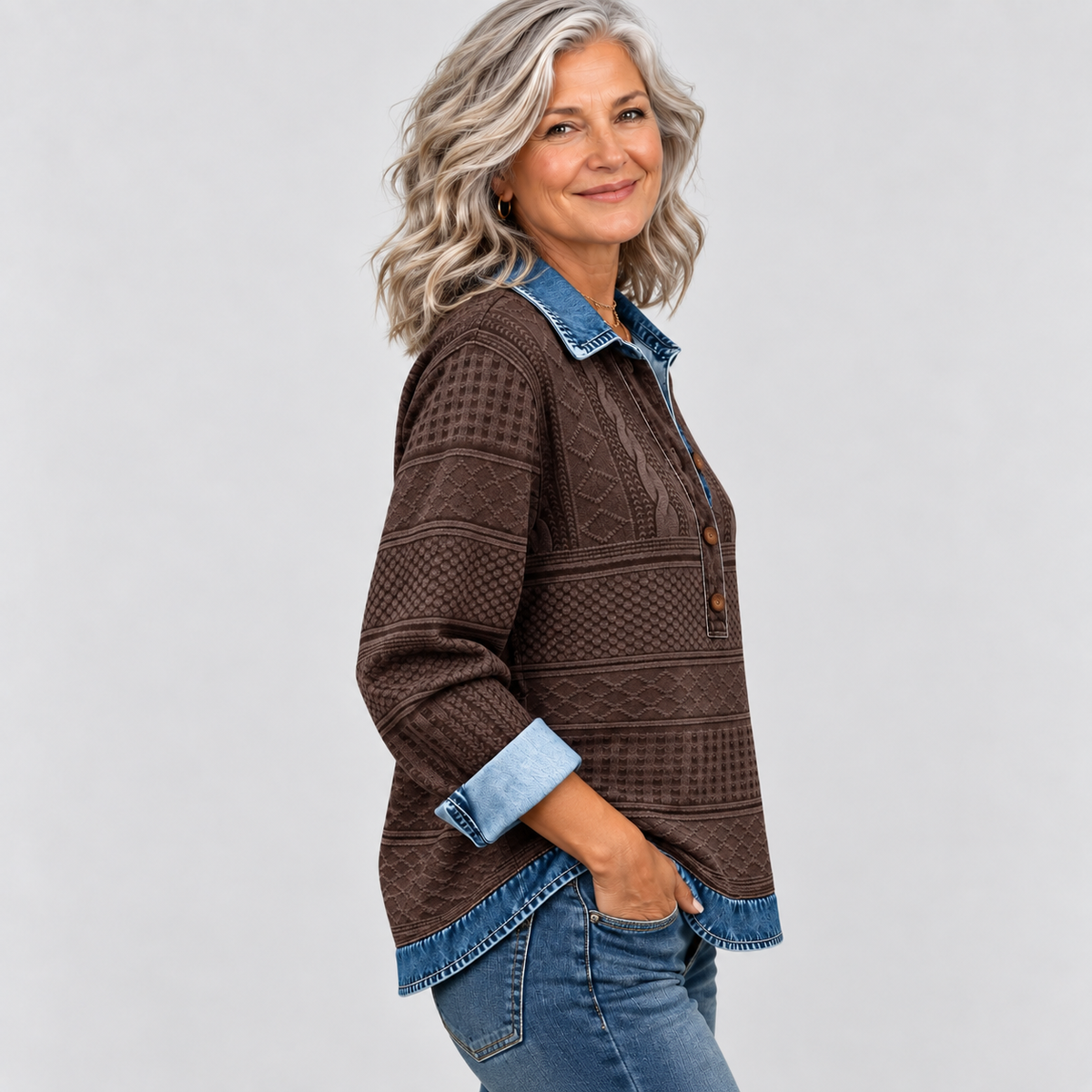 Azalea | Vintage Cable Knit Collared Sweater