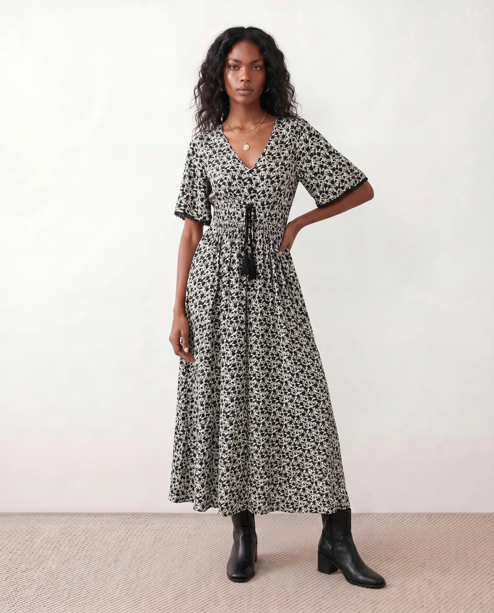Ines Floral A-Line Maxi Dress