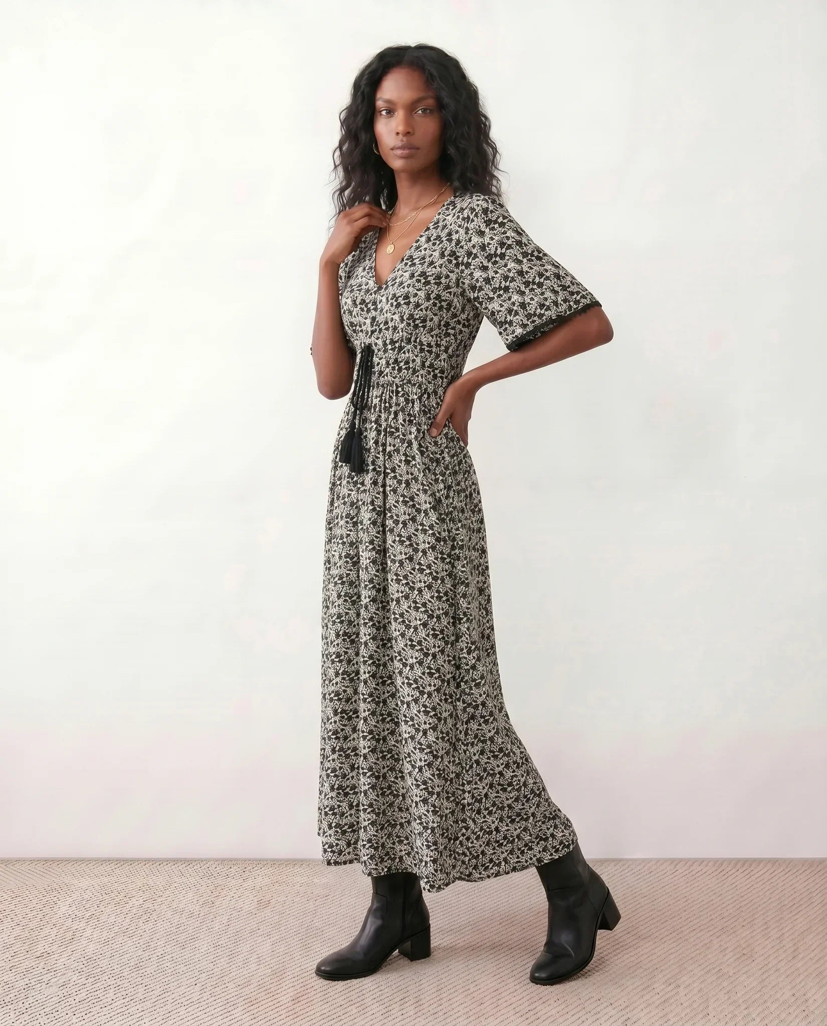 Ines Floral A-Line Maxi Dress