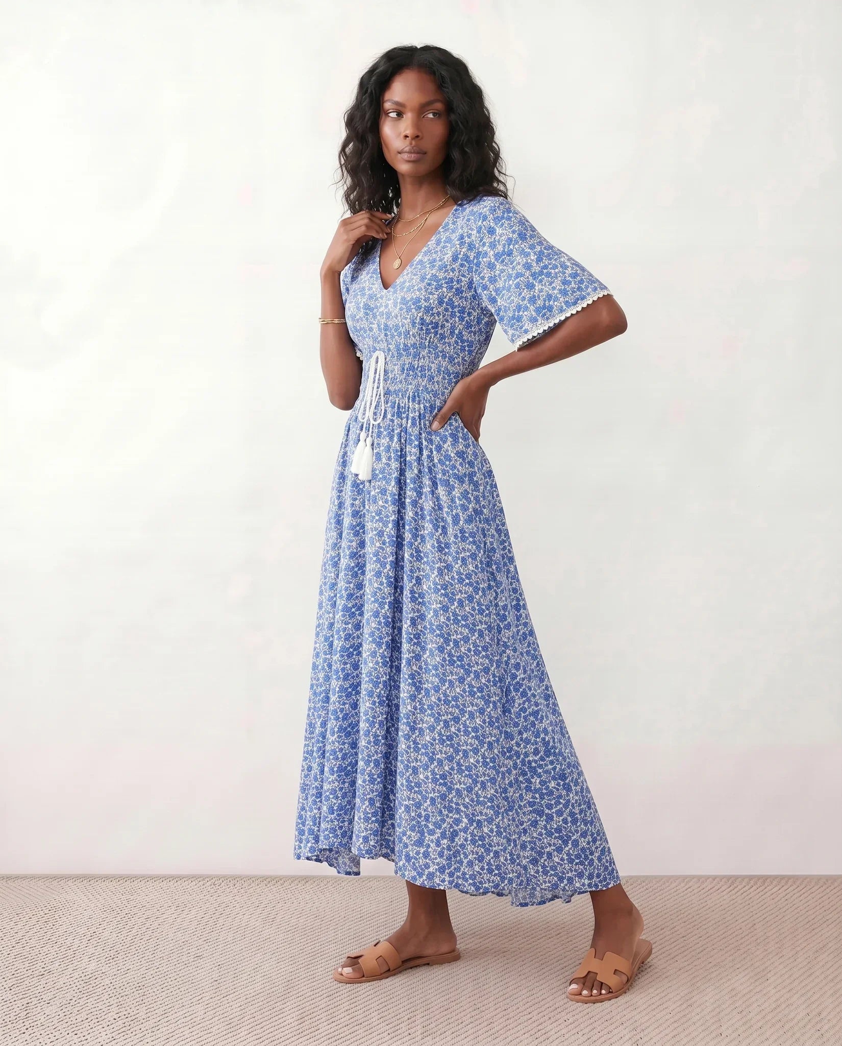 Ines Floral A-Line Maxi Dress