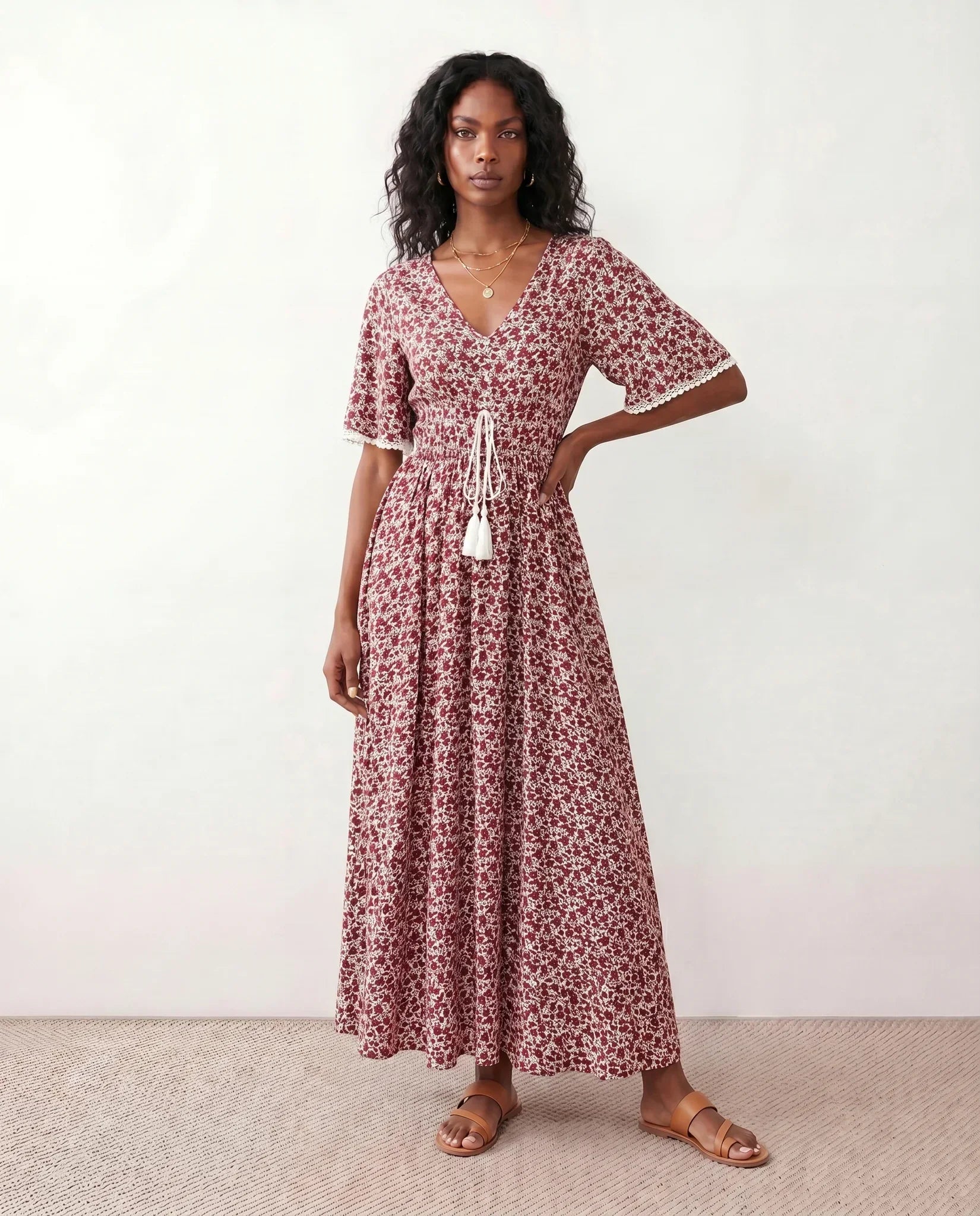 Ines Floral A-Line Maxi Dress