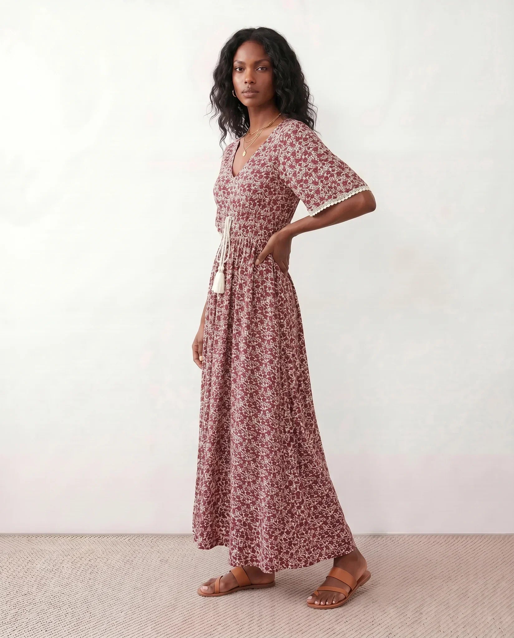 Ines Floral A-Line Maxi Dress