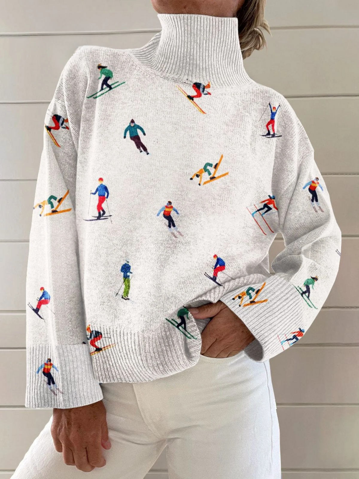 Jocelyne | Vintage ski pattern Knitted Sweater