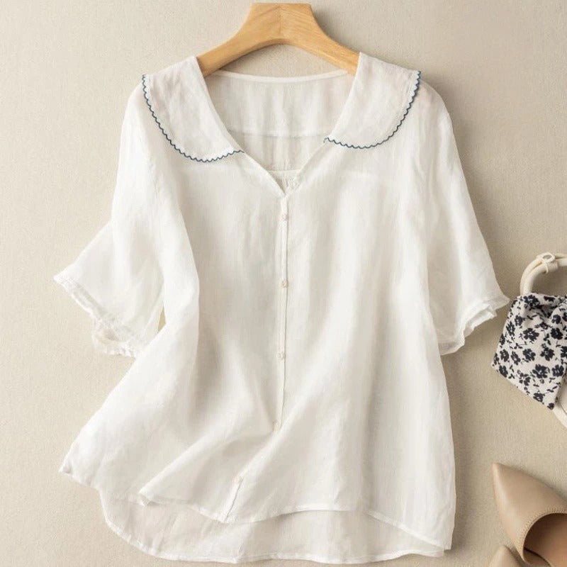Kristi™ | Vintage Blouse with Button Detail