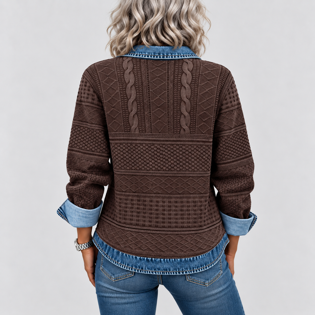 Azalea | Vintage Cable Knit Collared Sweater