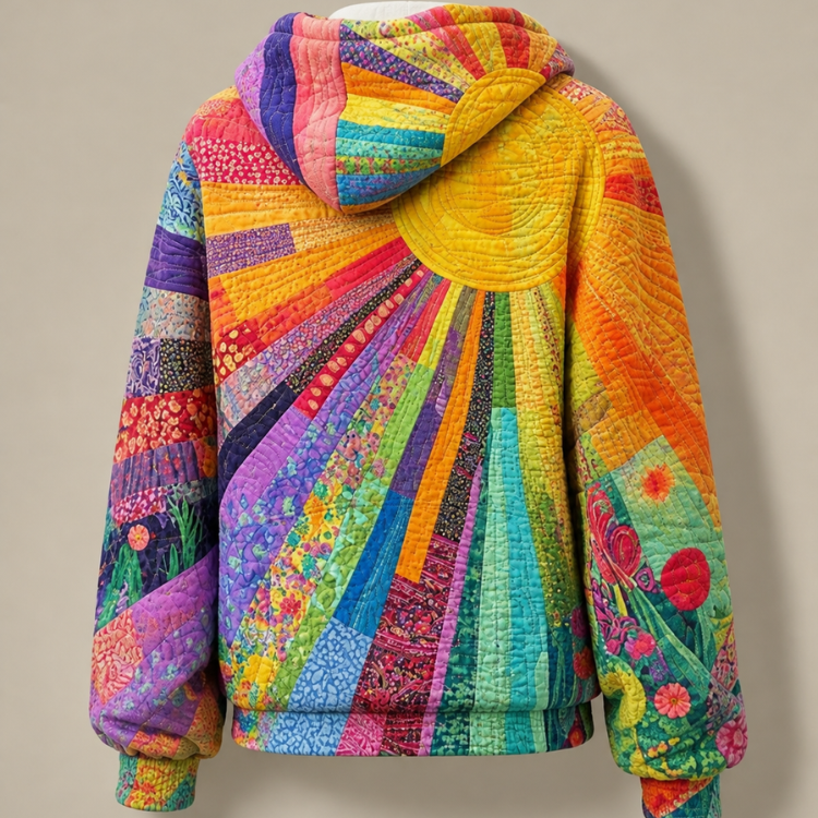 Clémentine | Quilted Patchwork Sunburst Hoodie