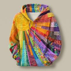 Clémentine | Quilted Patchwork Sunburst Hoodie