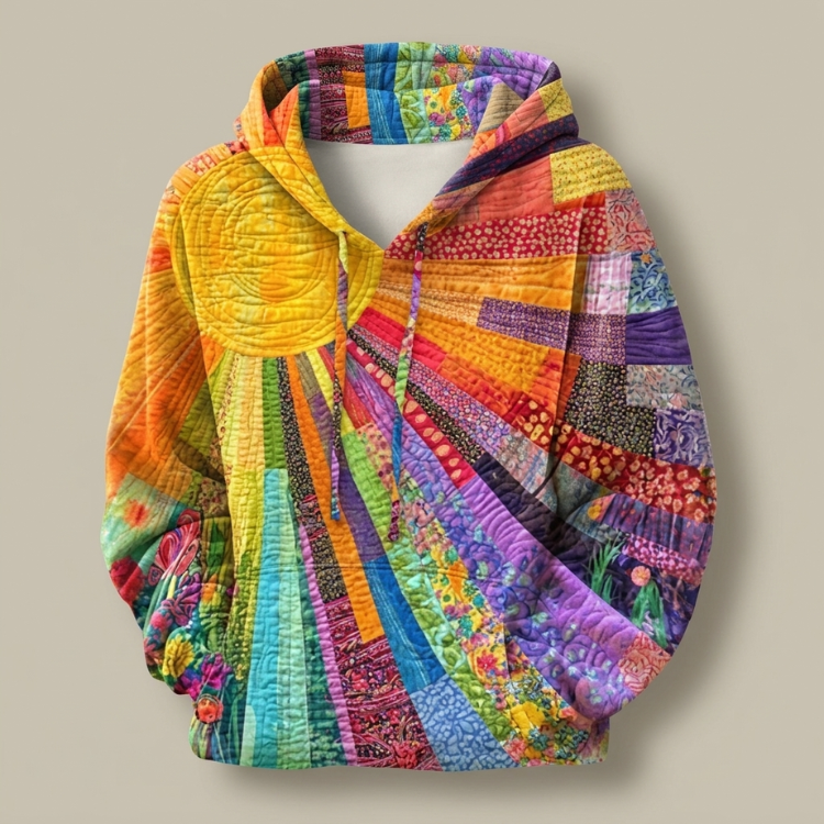 Clémentine | Quilted Patchwork Sunburst Hoodie