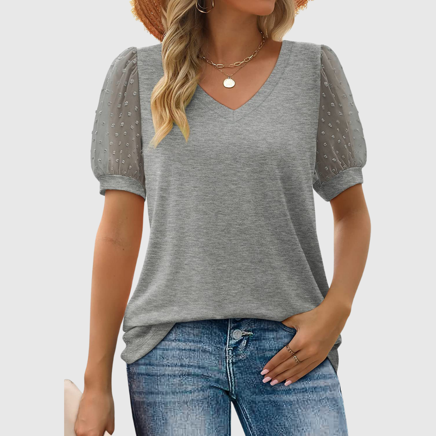 Dahlia | Sheer Sleeve Top