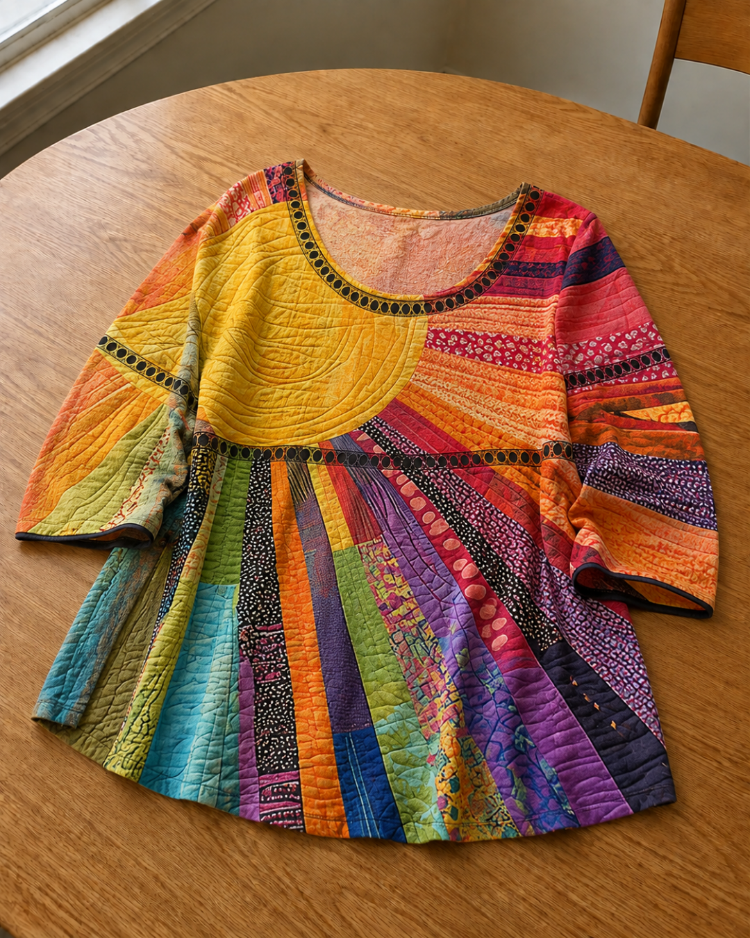 Odile | Quilted Tunic with 3/4 Sleeves
