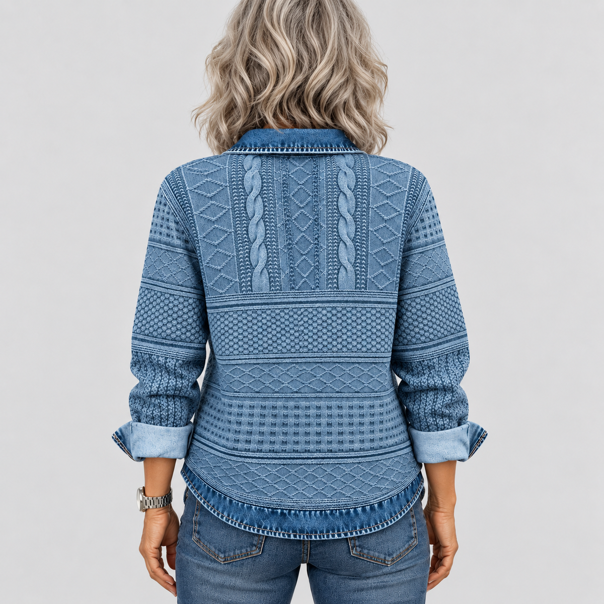 Azalea | Vintage Cable Knit Collared Sweater