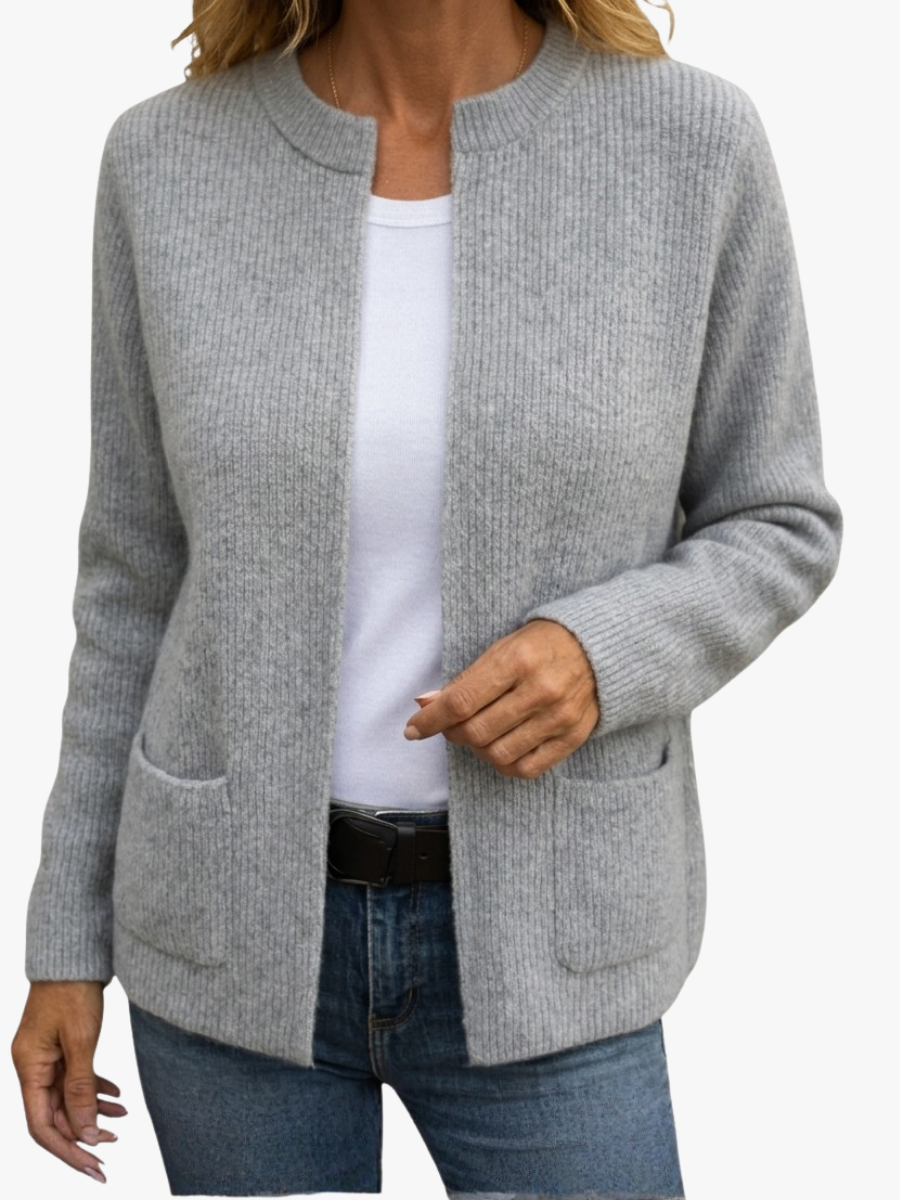 Colette | Warm Knit Zip-Up Cardigan with Pockets