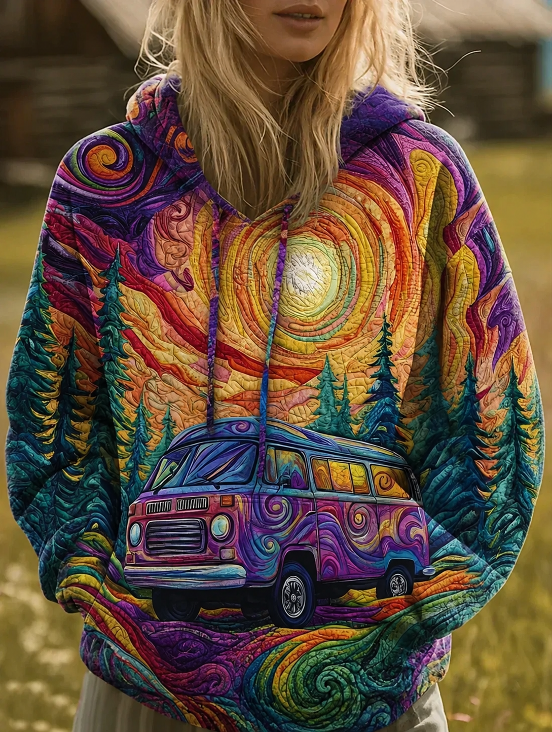 Manon | Bohemian Van Print Hoodie