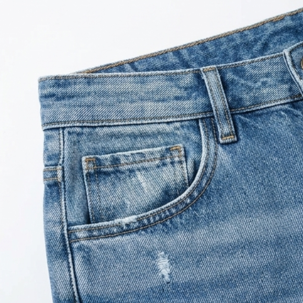 Vivara | Women's Retro Fringed Cropped Straight Leg Jeans