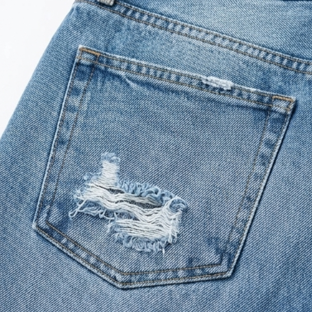 Vivara | Women's Retro Fringed Cropped Straight Leg Jeans
