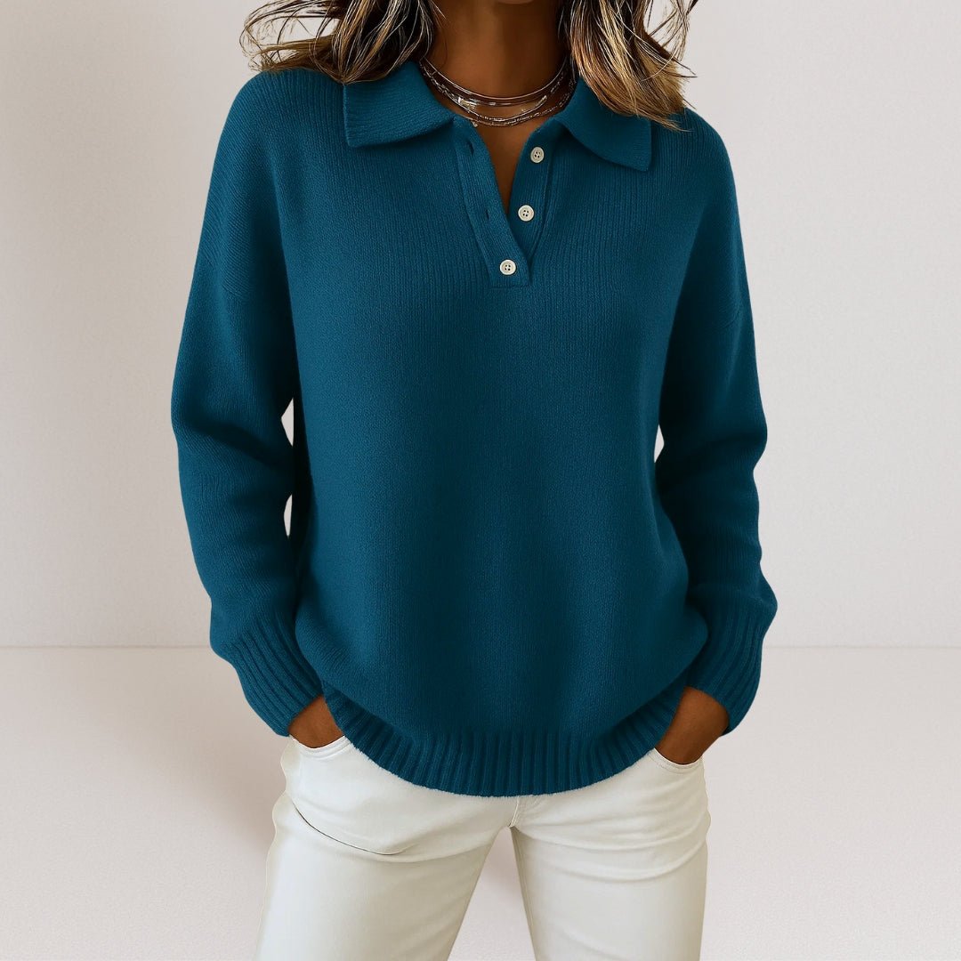 Marielle | Knit Sweater with Polo Collar