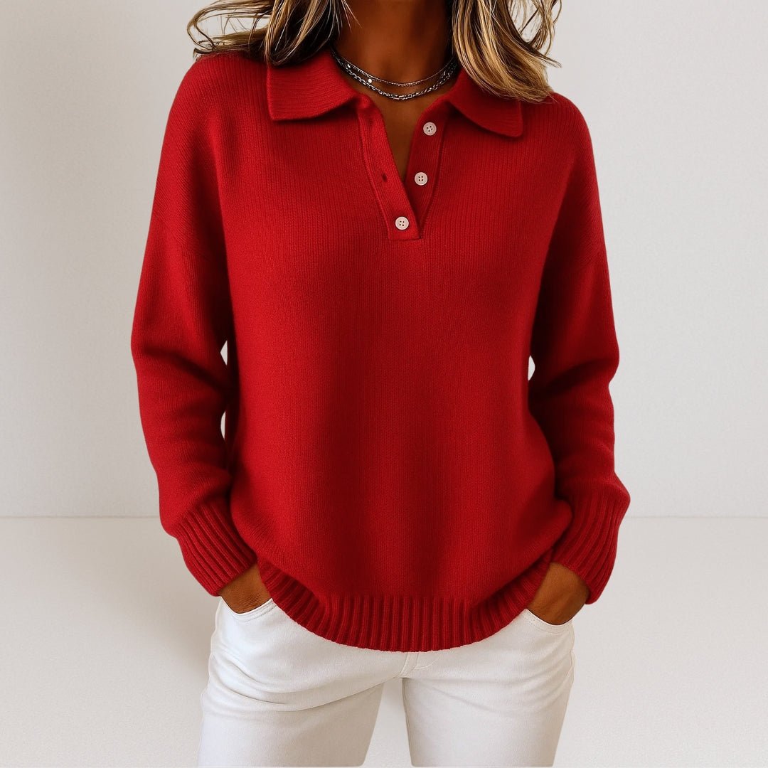 Marielle | Knit Sweater with Polo Collar