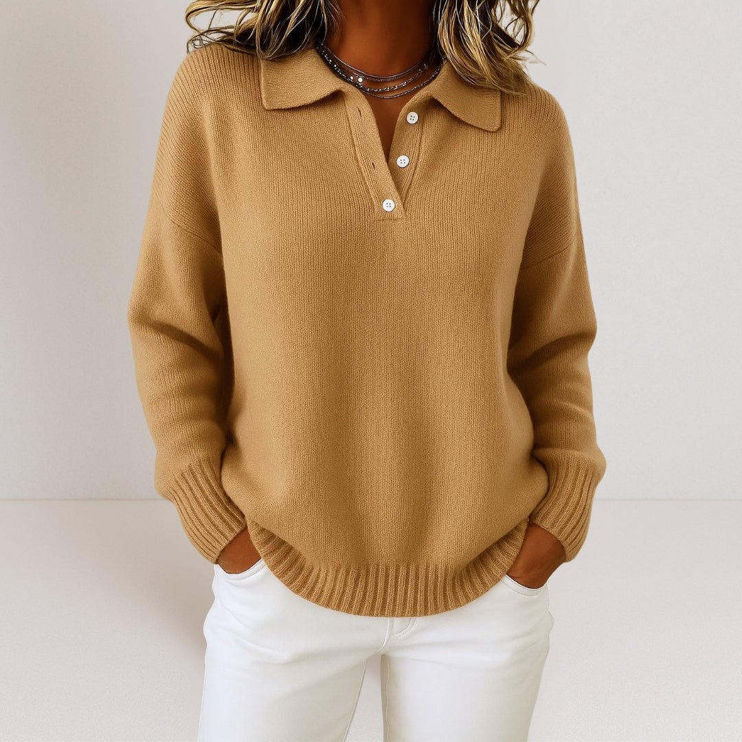Marielle | Knit Sweater with Polo Collar