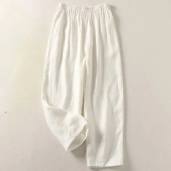 Amalia | Flowing Cotton-Linen Trousers