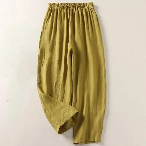 Amalia | Flowing Cotton-Linen Trousers