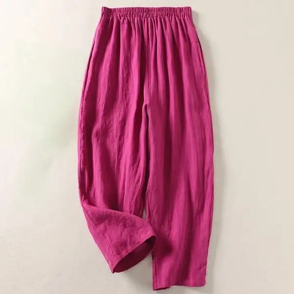 Amalia | Flowing Cotton-Linen Trousers