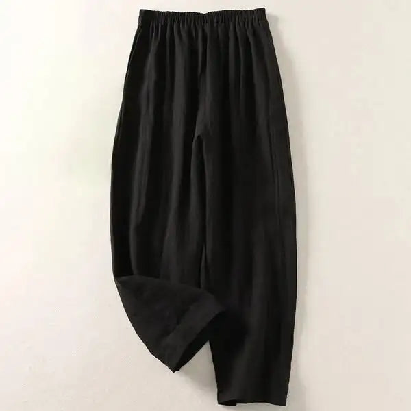 Amalia | Flowing Cotton-Linen Trousers