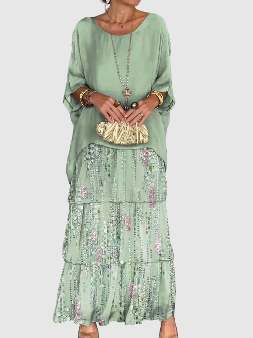 Janet | Tiered Chiffon-Look Maxi Dress