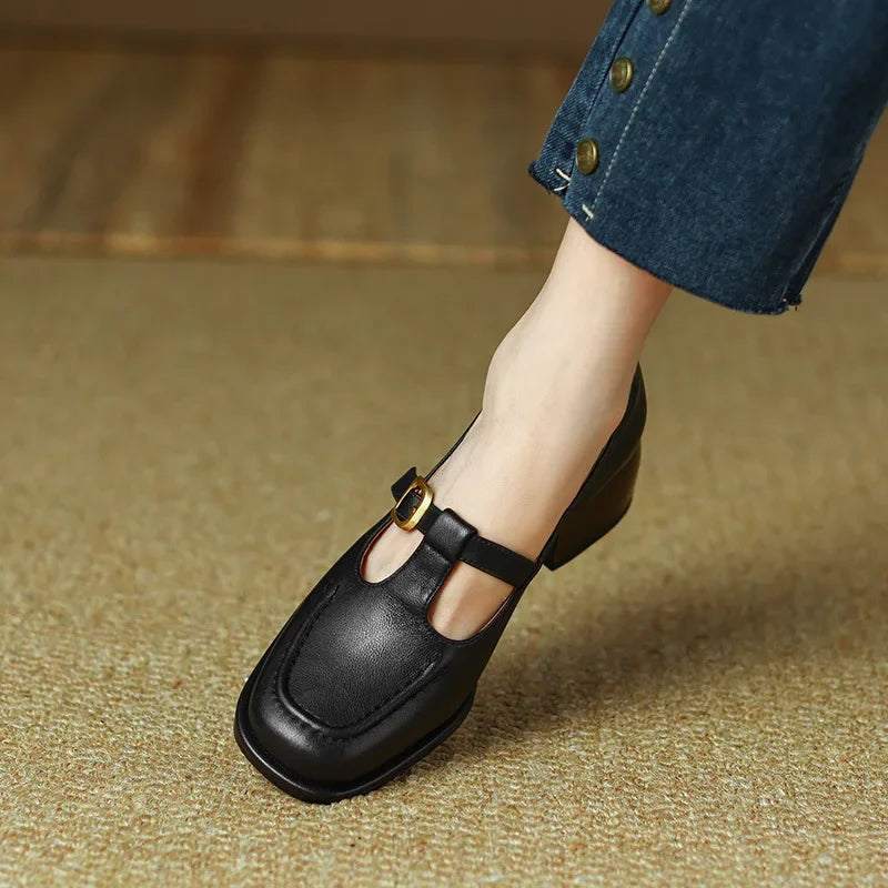 Selvana | Elegant T-Strap Shoes