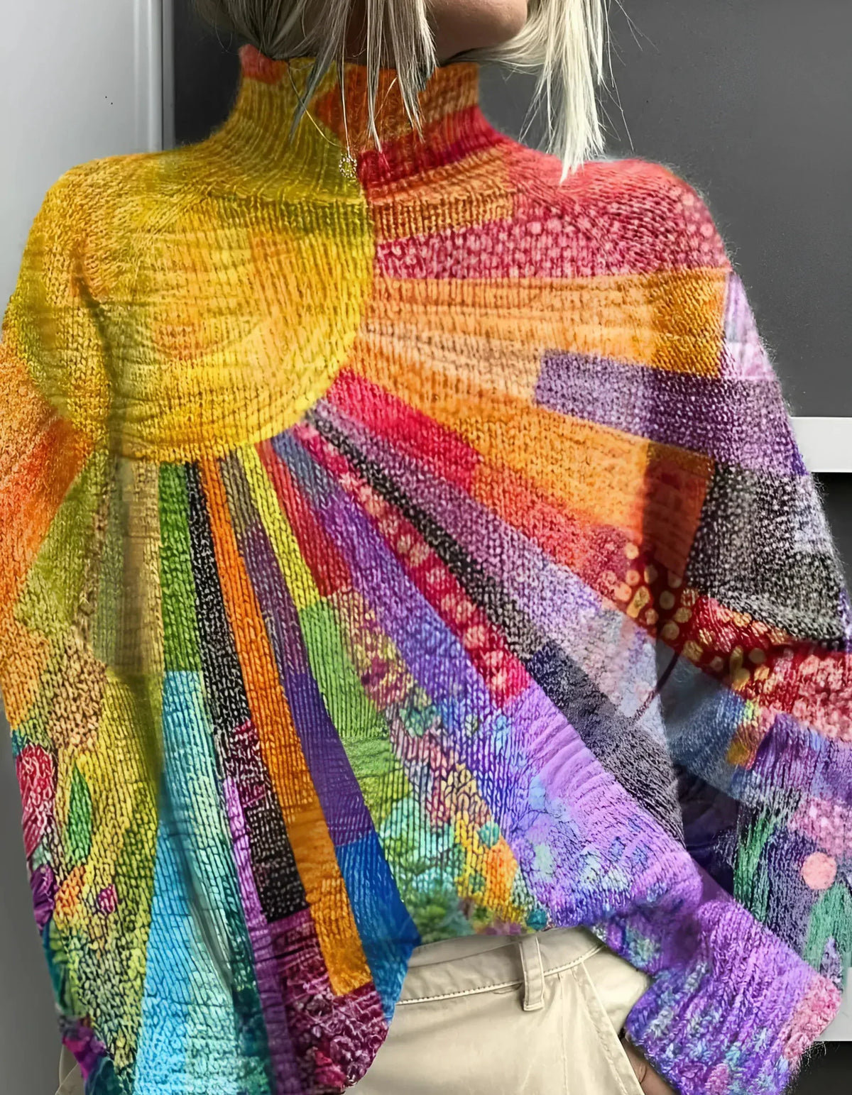 Rosalie | Mock Neck Sunburst Sweater