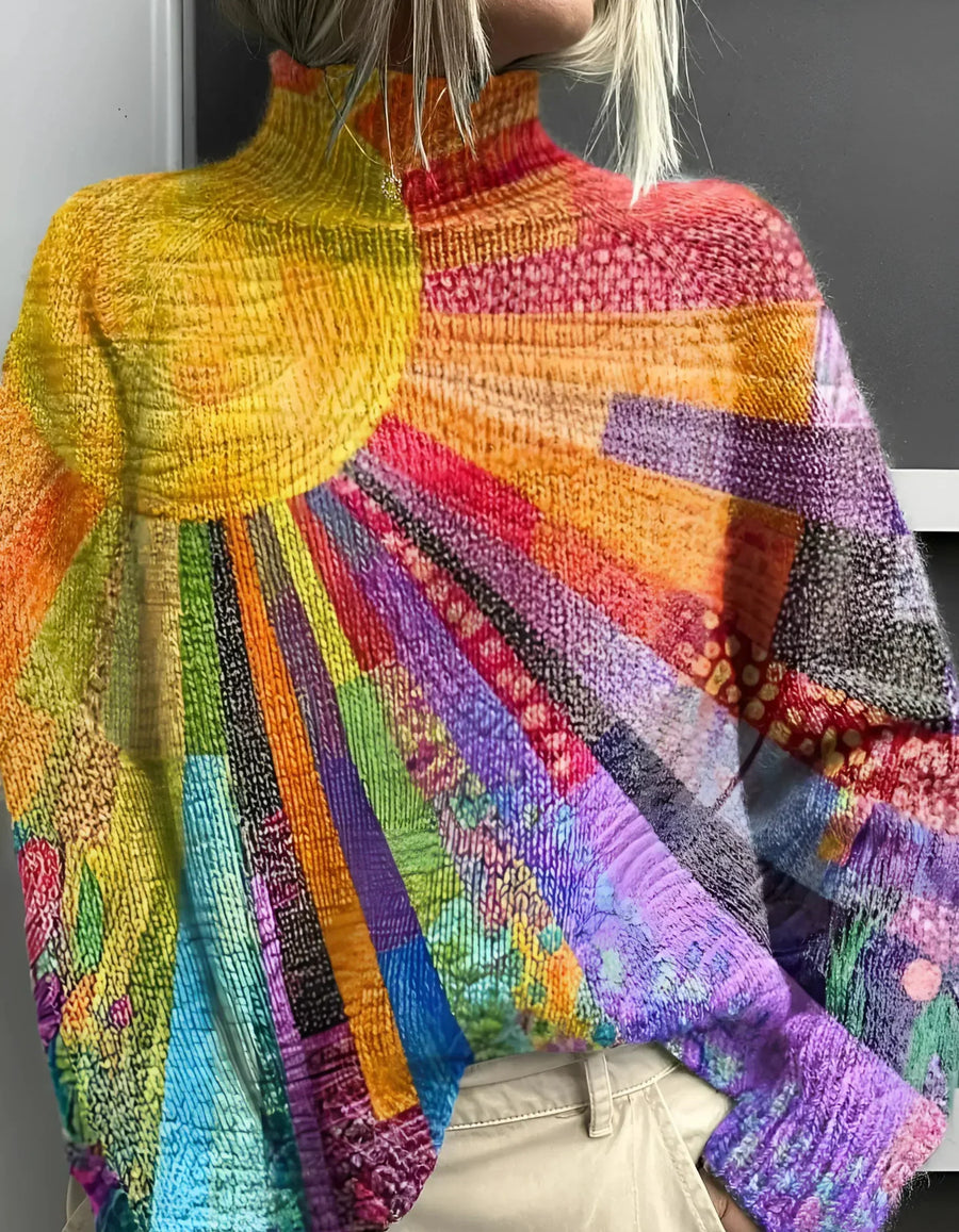 Rosalie | Mock Neck Sunburst Sweater