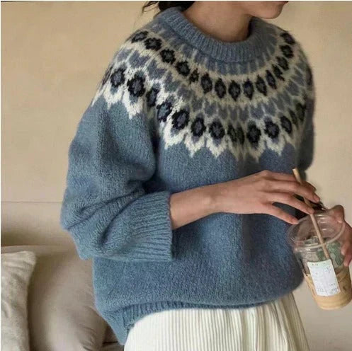 Sophie | Stylish Jacquard Knitted Sweater