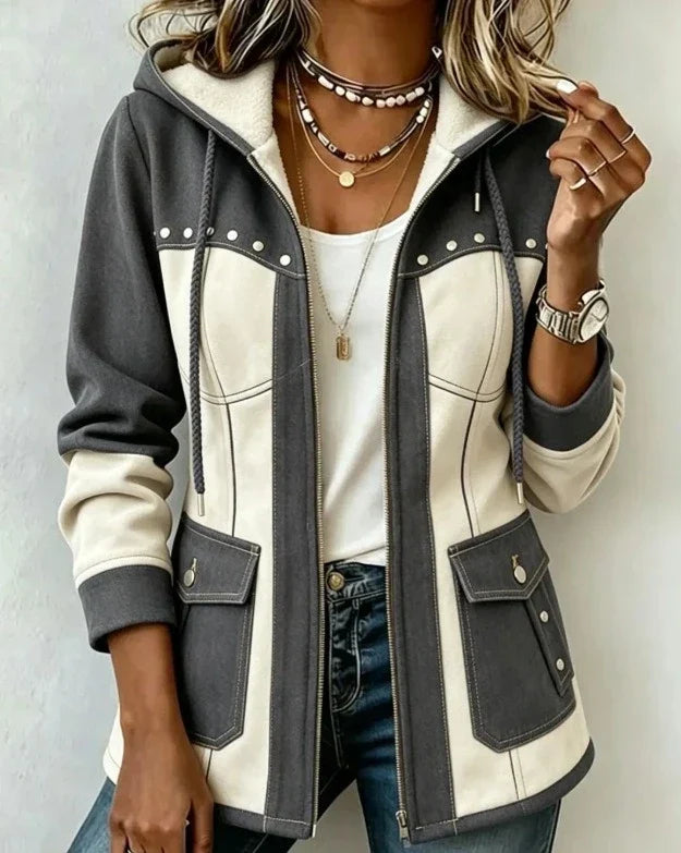 Véronique | Two-Tone Hooded Jacket