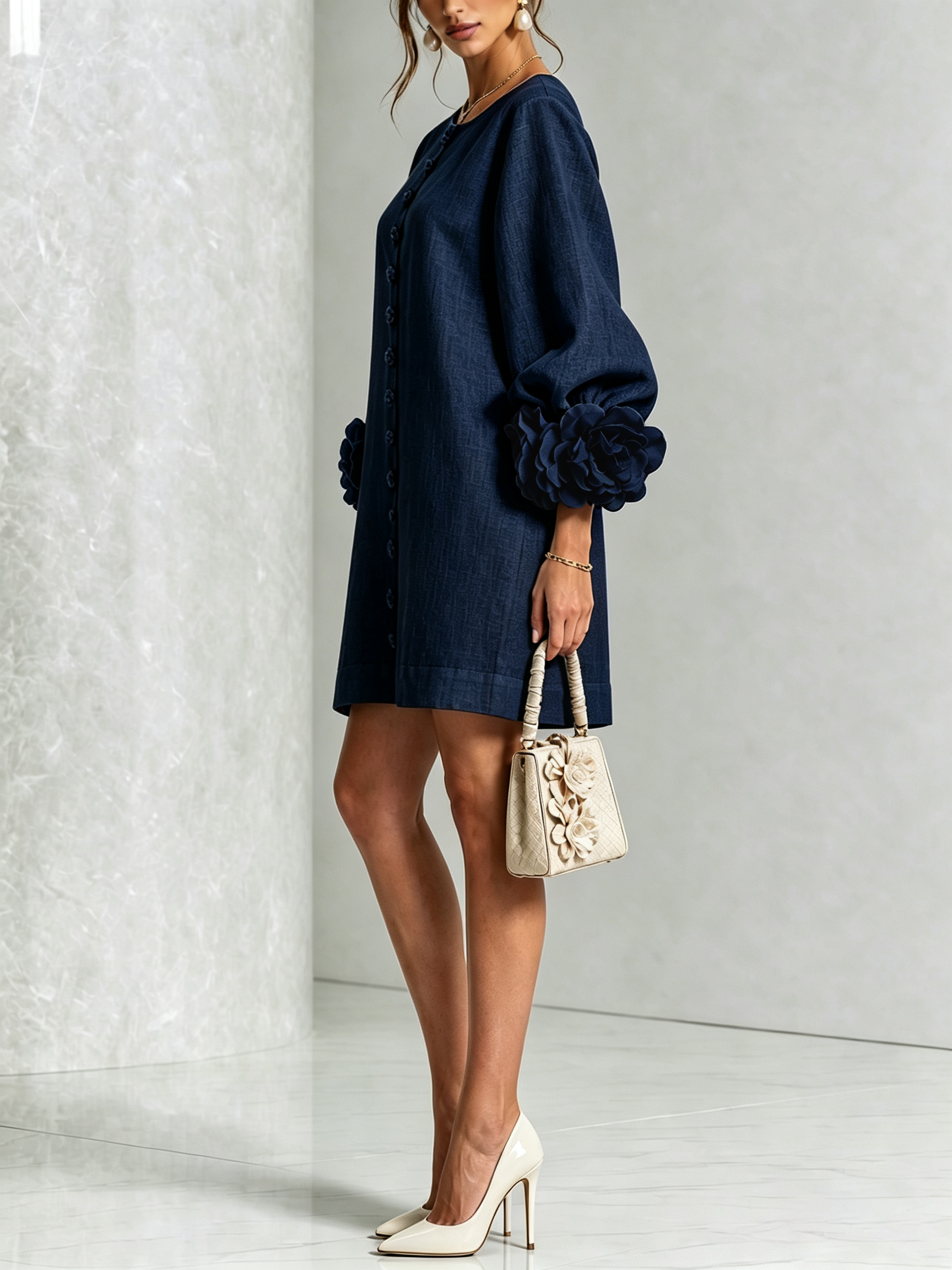 Coral London | Amelia Floral Statement Sleeve Mini Dress