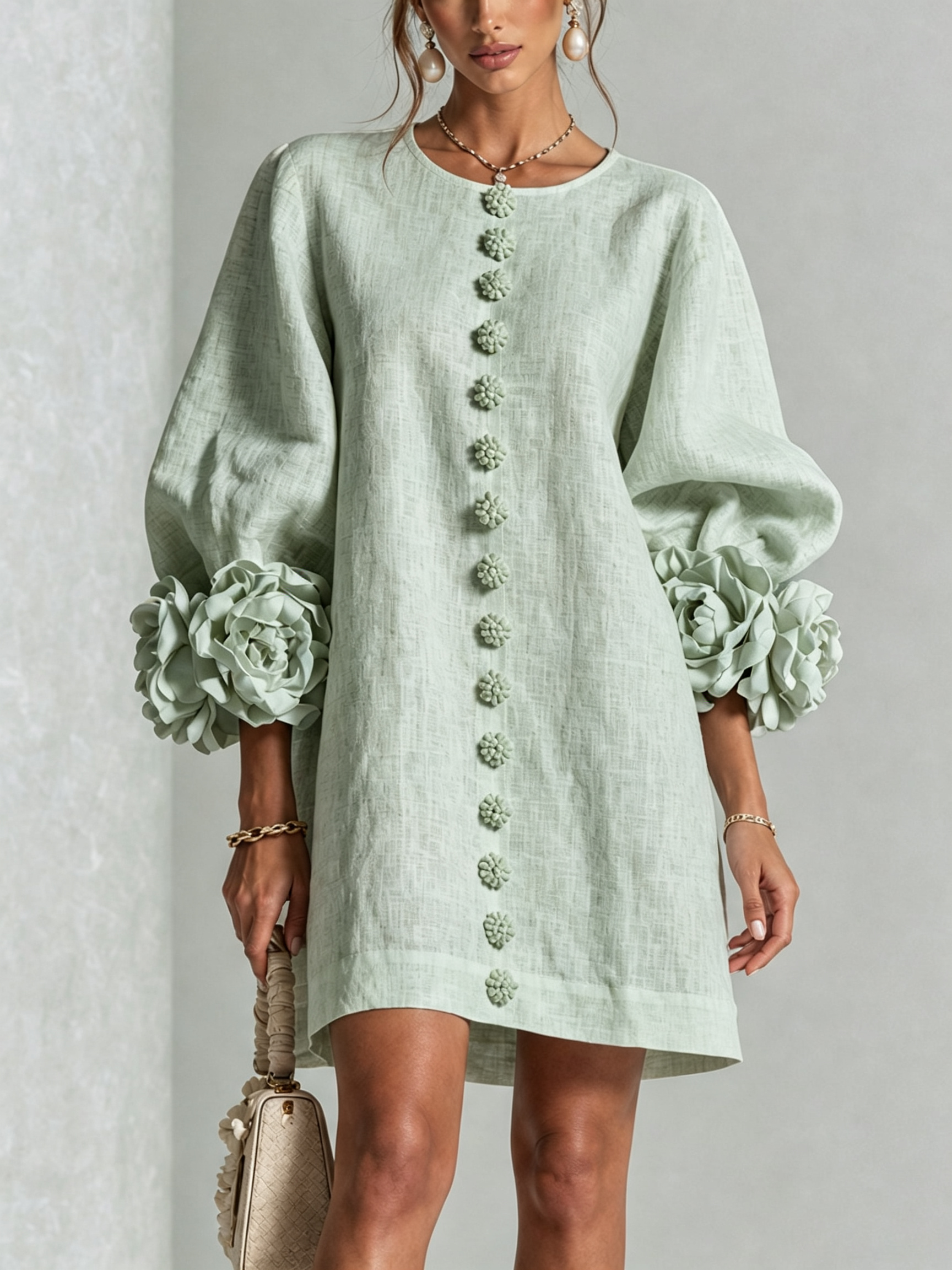 Coral London | Amelia Floral Statement Sleeve Mini Dress