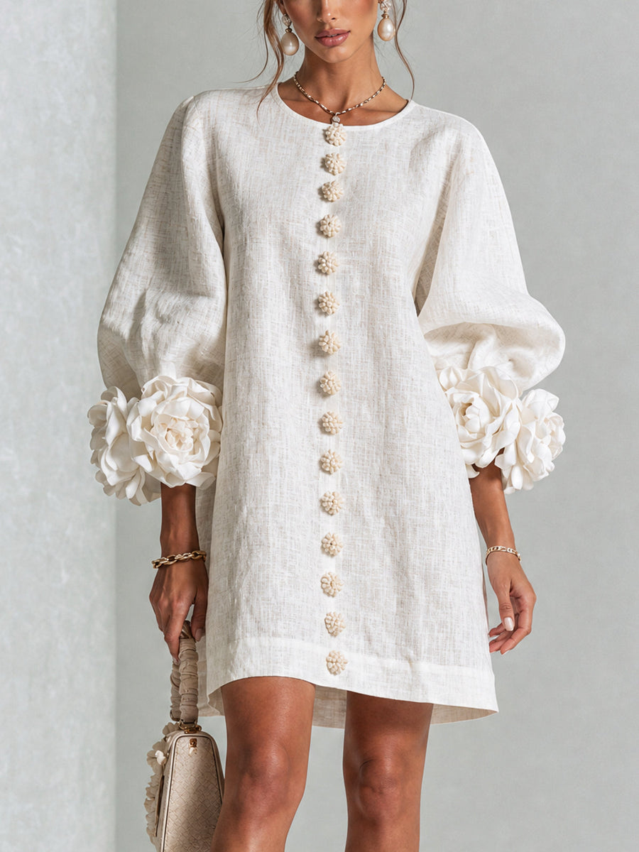 Coral London | Amelia Floral Statement Sleeve Mini Dress