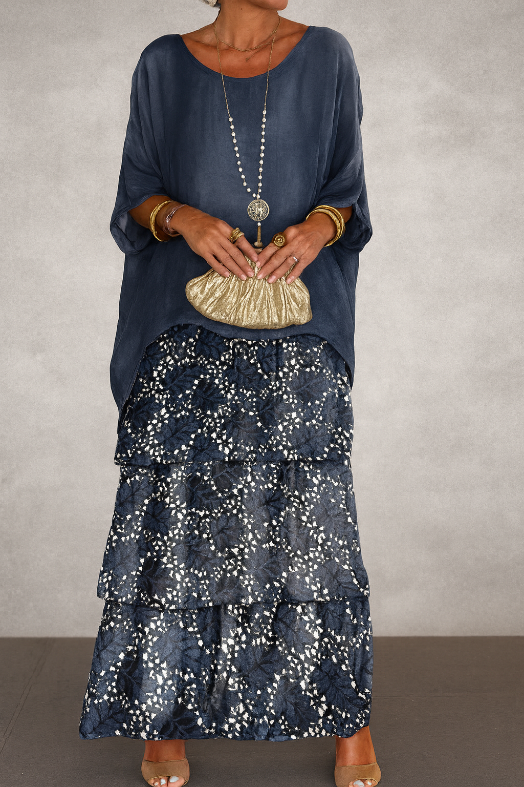 Janet | Tiered Chiffon-Look Maxi Dress