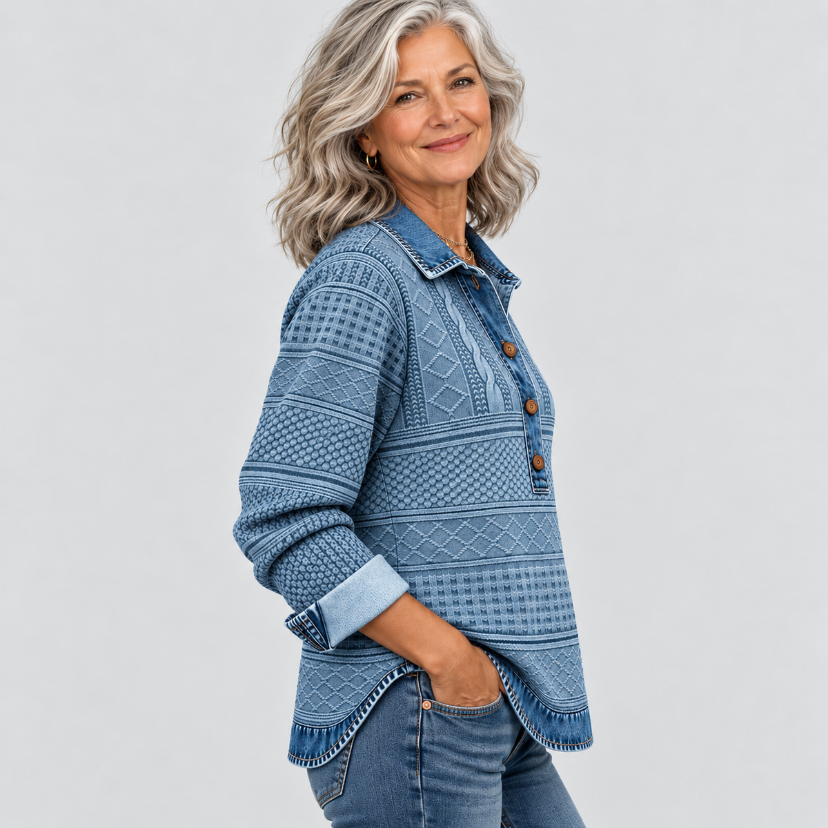 Azalea | Vintage Cable Knit Collared Sweater