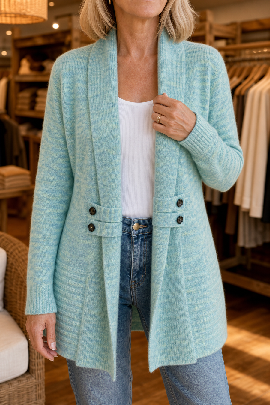 Margaux | Double-Breasted Belted Knit Cardigan