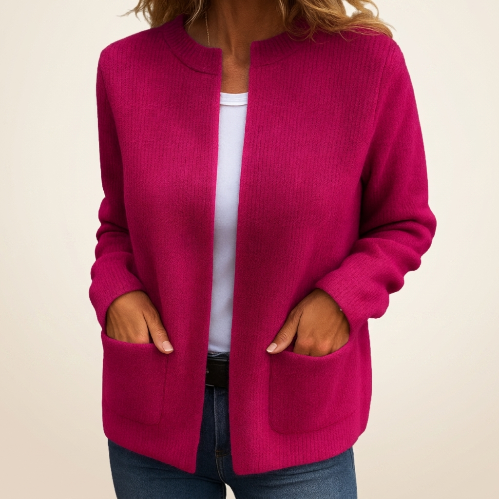 Colette | Warm Knit Zip-Up Cardigan with Pockets
