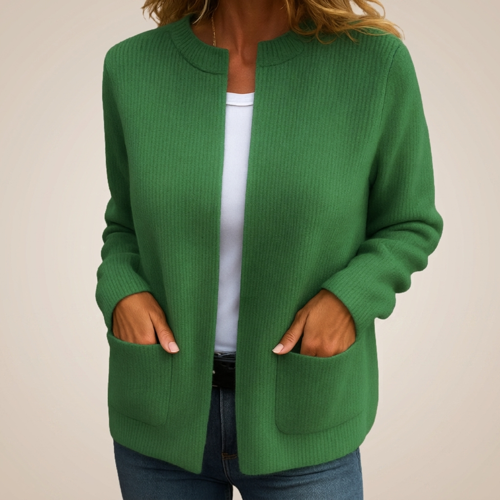 Colette | Warm Knit Zip-Up Cardigan with Pockets