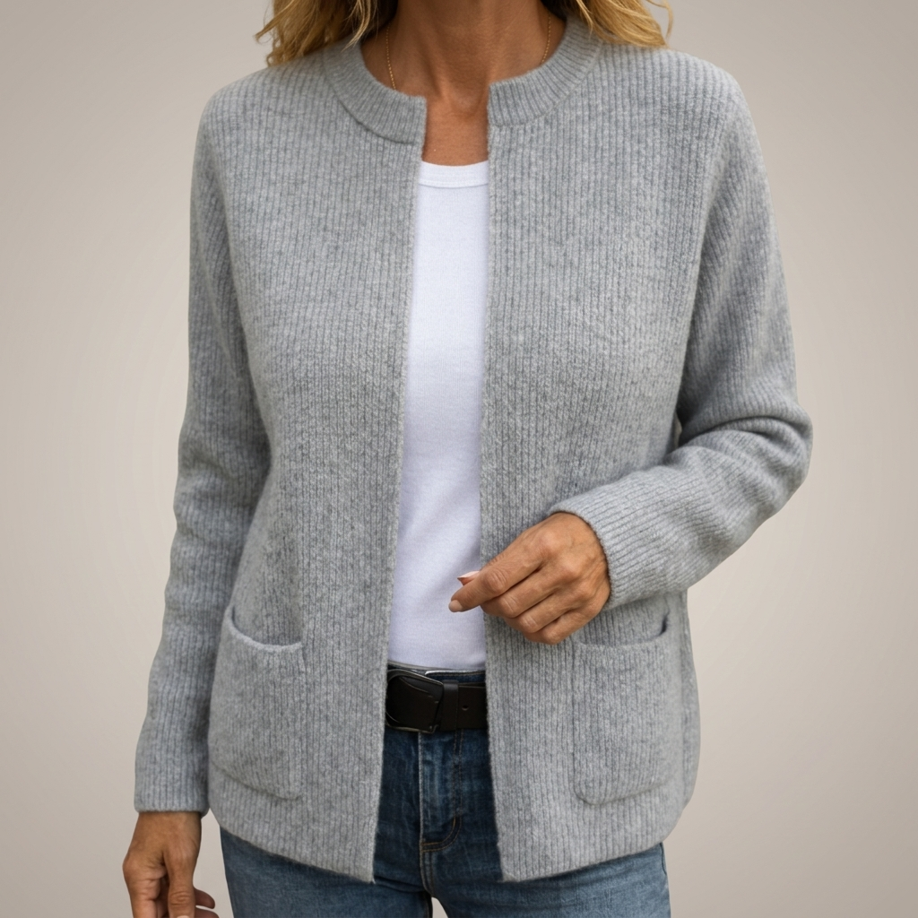 Colette | Warm Knit Zip-Up Cardigan with Pockets