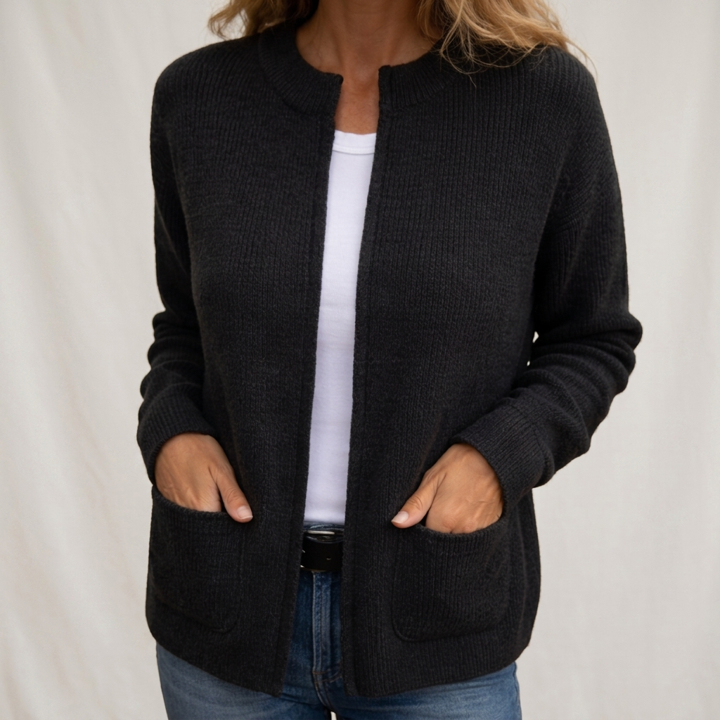 Colette | Warm Knit Zip-Up Cardigan with Pockets