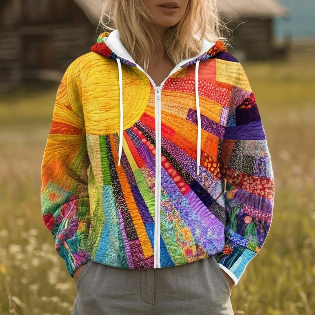 Valentine | Quilted Zip-Up Hooded Jacket