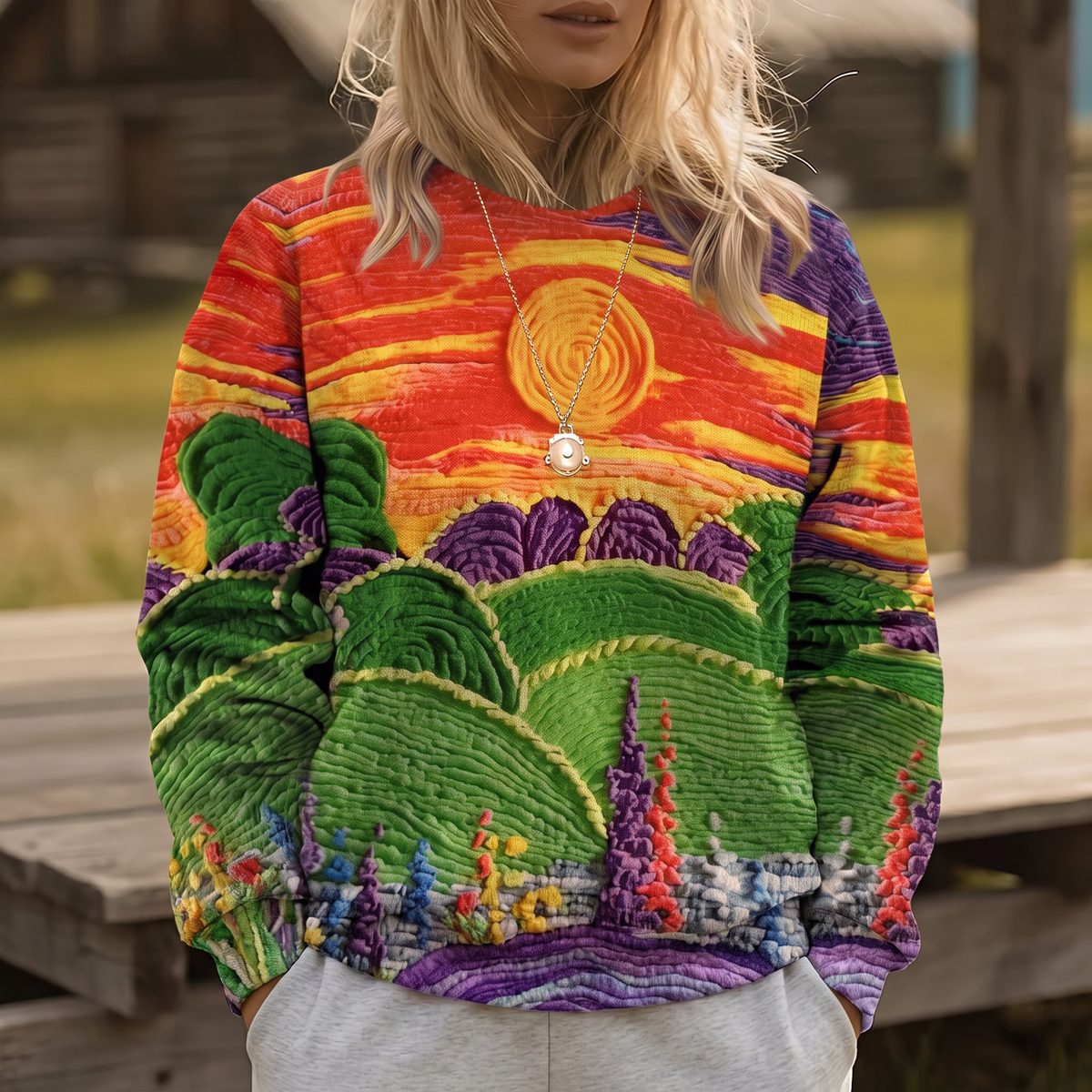 Martine | Sunset Print Sweatshirt