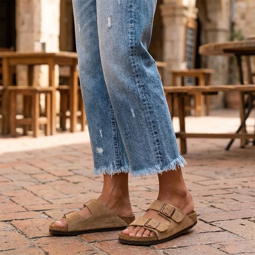 Vivara | Women's Retro Fringed Cropped Straight Leg Jeans