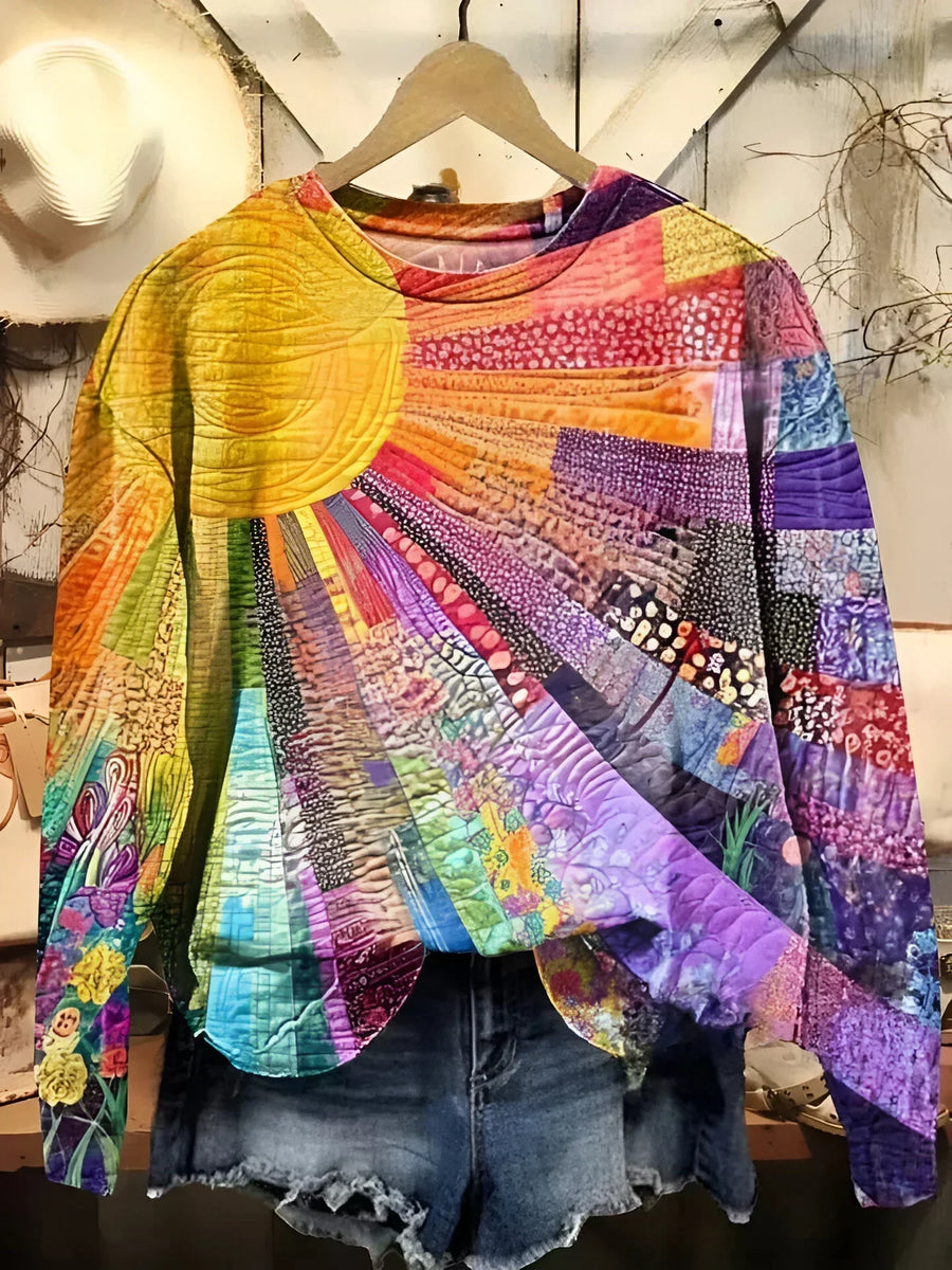 Brigitte | Patchwork Sunburst Sweater