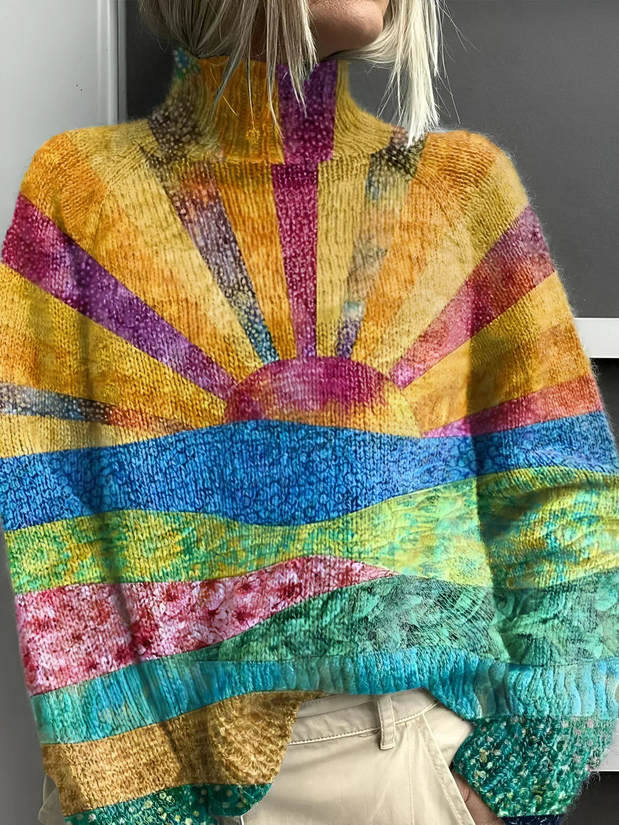 Mathilde | Mock Neck Sunrise Sweater
