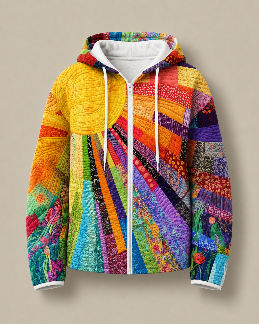 Valentine | Quilted Zip-Up Hooded Jacket