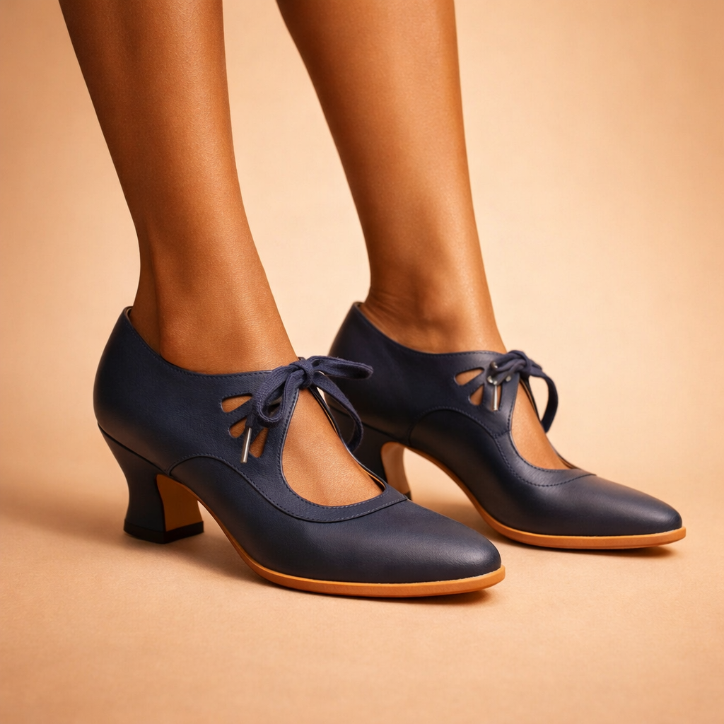 Sylvie | Retro Lace-Up Pumps
