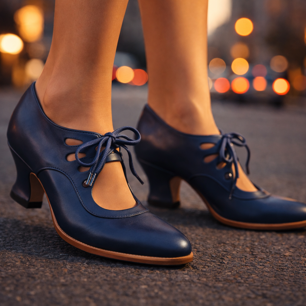Sylvie | Retro Lace-Up Pumps